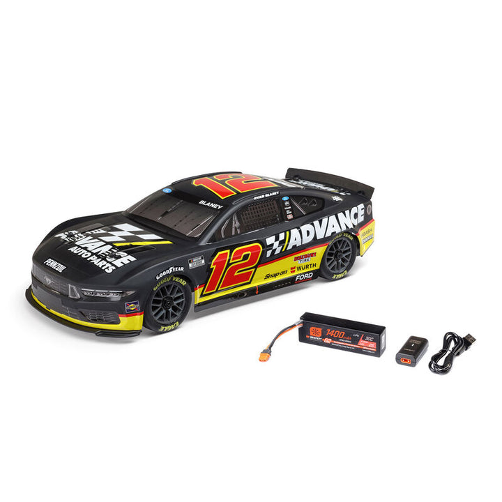 1/12 NASCAR RC Racecar Ryan Blaney No. 12 Advance Auto 2025 Ford Mustang 2S AWD RTR Brushed On-Road (Battery & Charger Included)