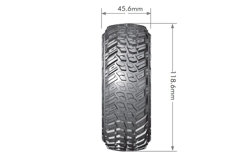 CR-Griffin 1/10 1.9" Crawler Tires, 12mm Hex Mounted on Black Chrome Rim, Super Soft, Front/Rear (2) - Iron City RC Hobbies