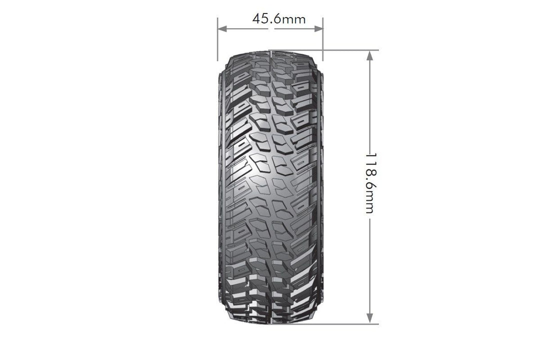 CR-Griffin 1/10 1.9" Crawler Tires, 12mm Hex Mounted on Black Chrome Rim, Super Soft, Front/Rear (2) - Iron City RC Hobbies