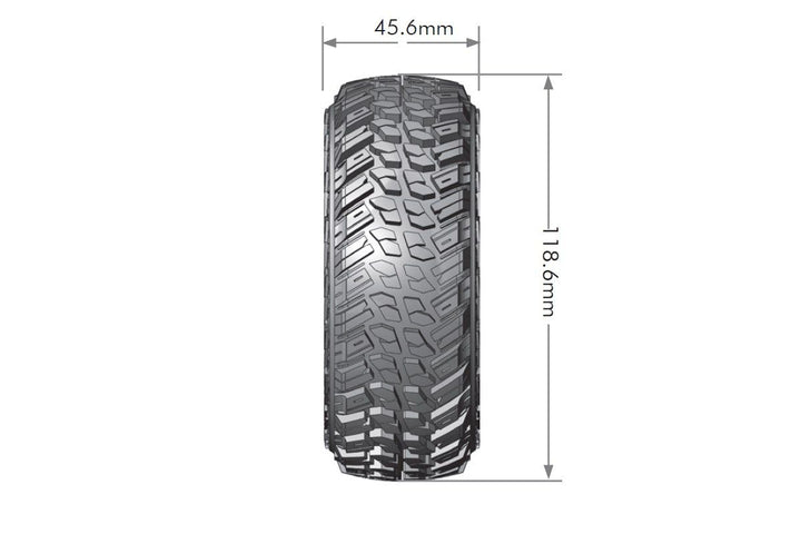 CR-Griffin 1/10 1.9" Crawler Tires, 12mm Hex Mounted on Black Chrome Rim, Super Soft, Front/Rear (2) - Iron City RC Hobbies