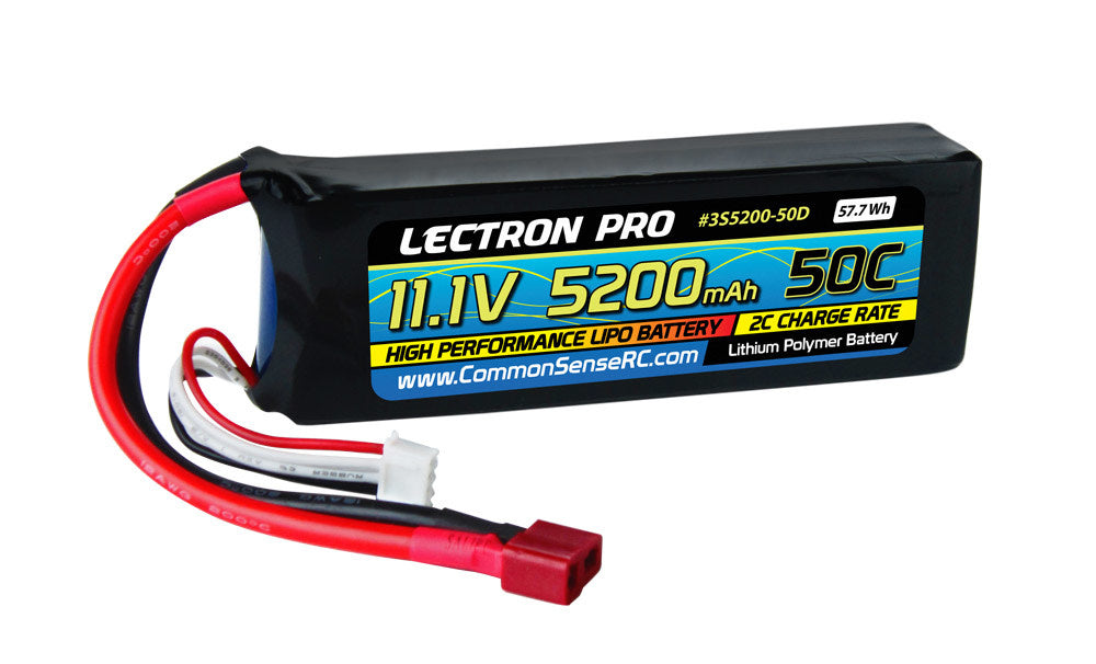 Lectron Pro 11.1v 5200mAh 50C LiPo w/ Deans Plug - Iron City RC Hobbies