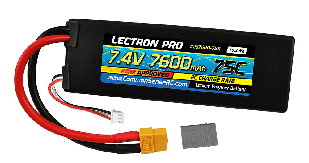 Lectron Pro 7.4V 7600mAh 75C Lipo Battery with XT60 Connector / Most Common - Iron City RC Hobbies