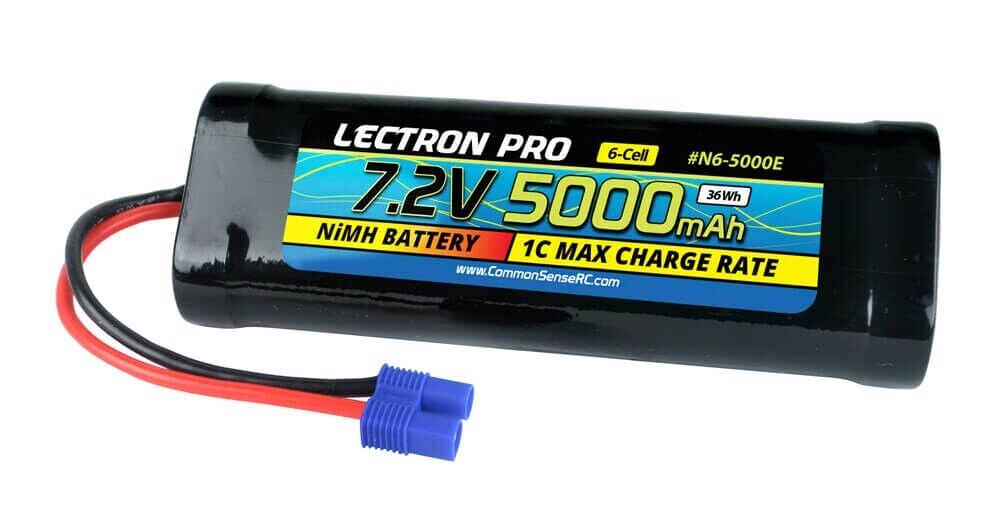 Lectron Pro NiMH 7.2V (6-cell) 1600mAh Flat Pack with EC3 Connector - Iron City RC Hobbies