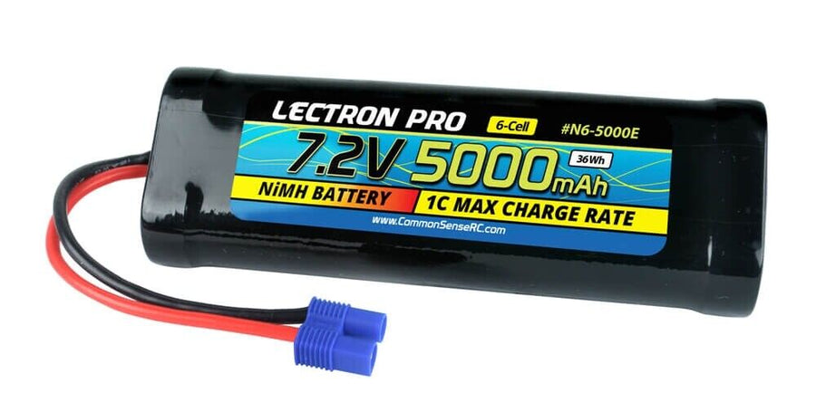 Lectron Pro NiMH 7.2V (6-cell) 1600mAh Flat Pack with EC3 Connector - Iron City RC Hobbies
