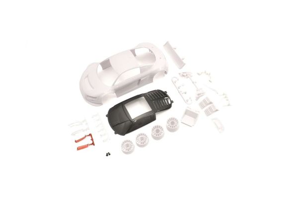Audi R8LMS Night-R WhiteBodySet w/Wheel - Iron City RC Hobbies
