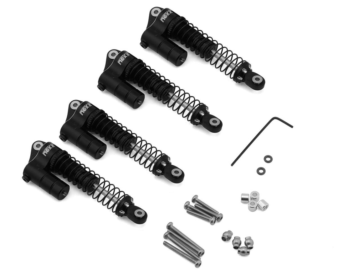 NEXX Racing Redcat Ascent-18 59mm Aluminum Oil-Filled Reservoir Shocks (Black) (4) - Iron City RC Hobbies