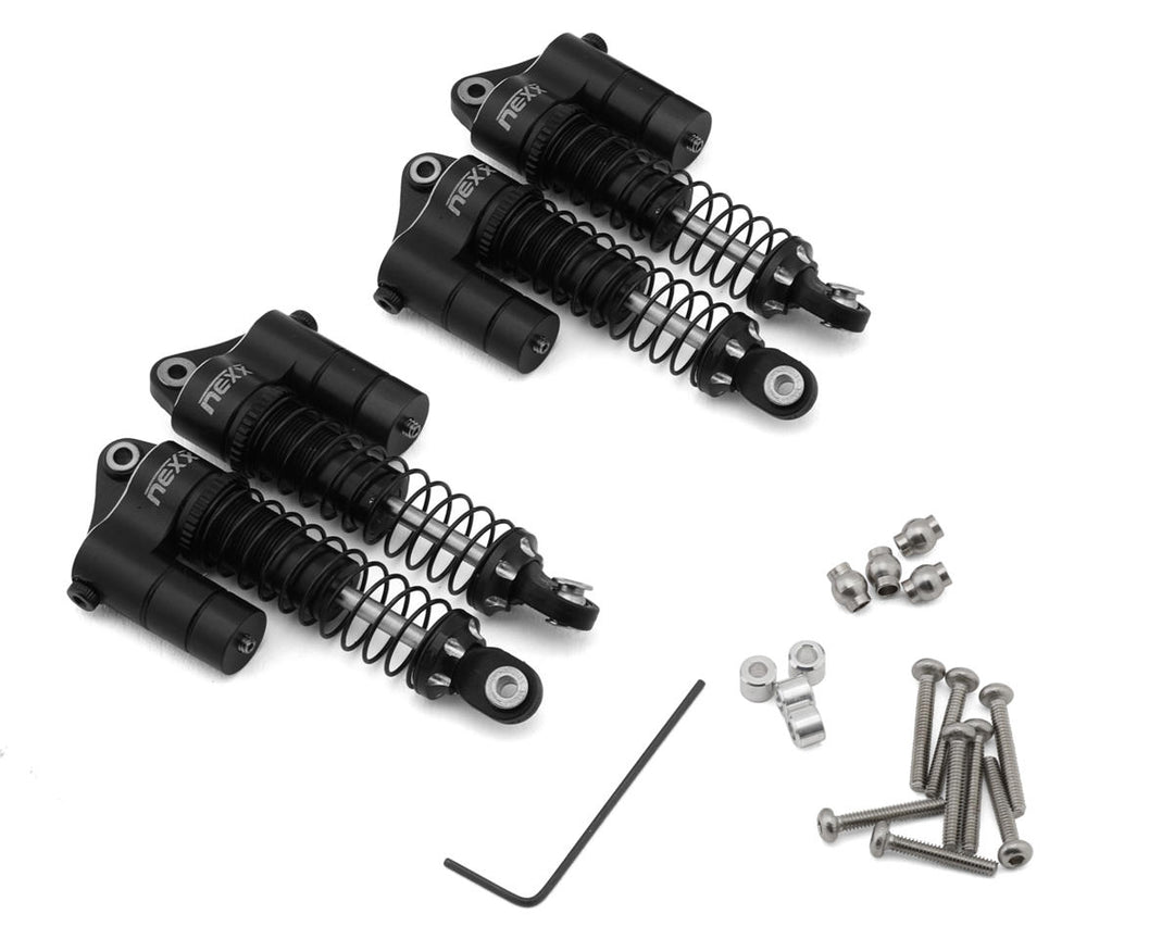 NEXX Racing Redcat Ascent18 Reservoir Aluminum Oil Shocks (Black) (4) (53mm) - Iron City RC Hobbies