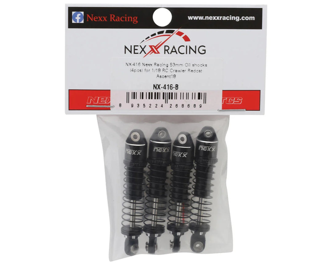 NEXX Racing Redcat Ascent18 53mm Oil-Filled Shocks (Blue) (4)