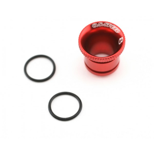 O.S. Carburetor reducer (8mm) Red - Iron City RC Hobbies