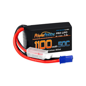 Powerhobby 2S 1100mAh 50C LiPo Battery w EC2 Plug : Losi Mini-B Mini-T 2.0 JRX2 - Iron City RC Hobbies