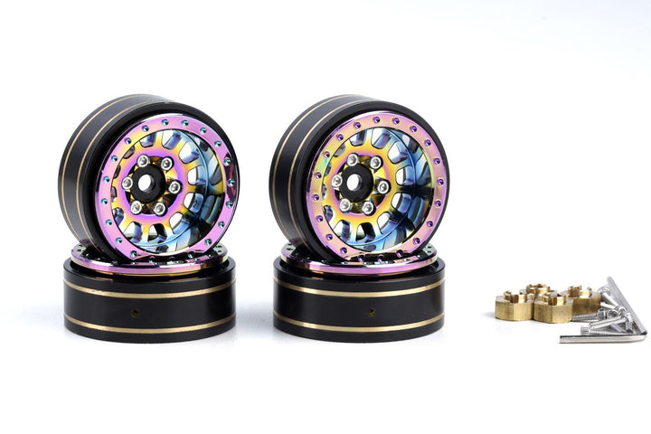 PowerHobby 1.0" Titanium Brass Beadlock Crawler Wheels 1/24 - Iron City RC Hobbies