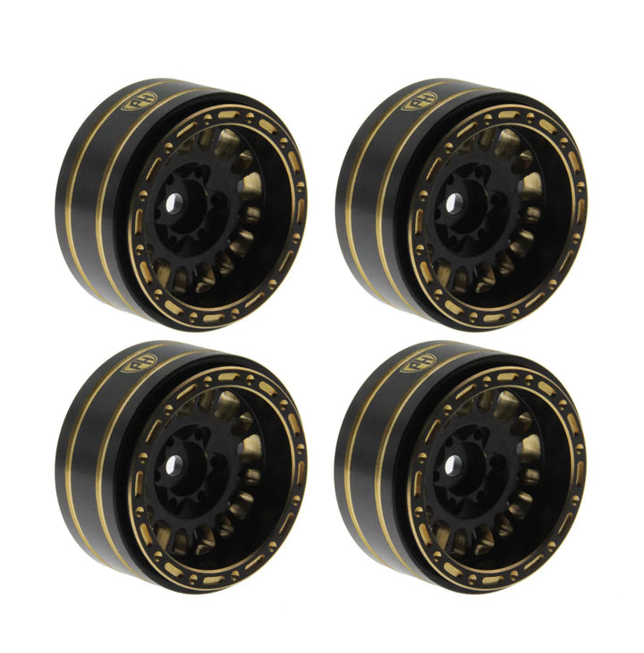 Powerhobby 1.2" Brass Beadlock Wheels (4) 1/18 / 1/24 Rock Crawler