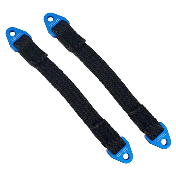 Power Hobby - Suspension Travel Limit Straps, 90mm, Blue, 2pcs - Iron City RC Hobbies