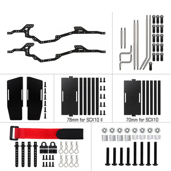 Powerhobby LCG Carbon Fiber Chassis Frame, for Axial SCX10 / SCX10 II