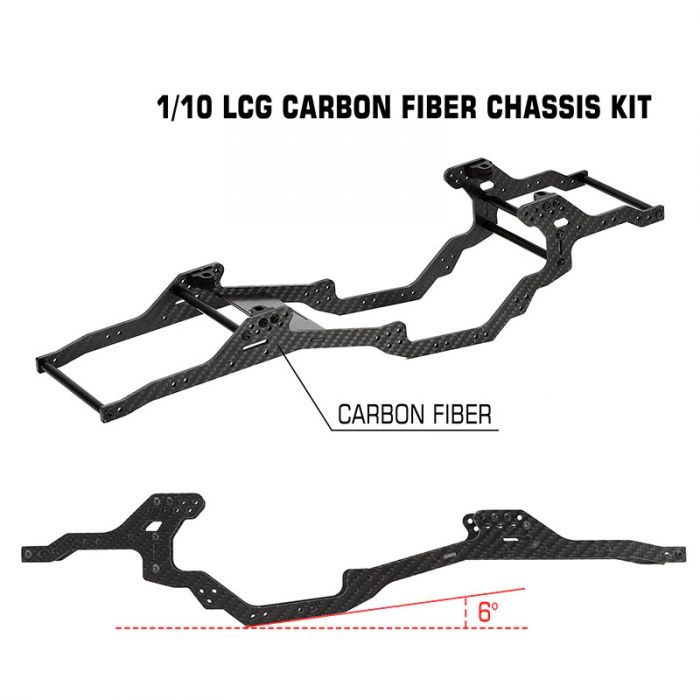 Powerhobby LCG Carbon Fiber Chassis Frame, for Axial SCX10 / SCX10 II