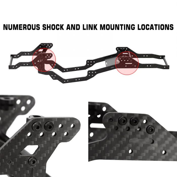 Powerhobby LCG Carbon Fiber Chassis Frame, for Axial SCX10 / SCX10 II