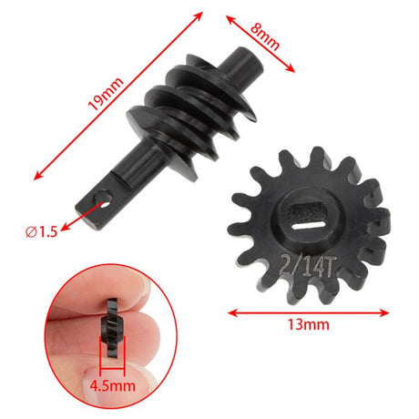Powerhobby Axial SCX24 Steel Overdrive Gears Diff Worm Set 2T/14T Overdrive 23%