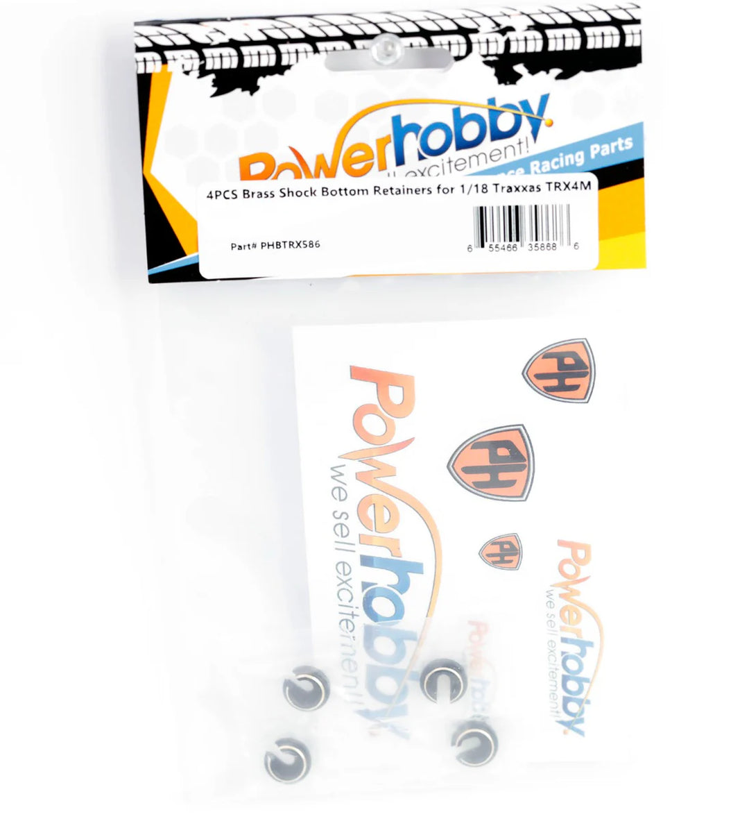 Powerhobby Brass Lower Shock Retainer (4) FOR Traxxas TRX-4M TRX4m - Iron City RC Hobbies