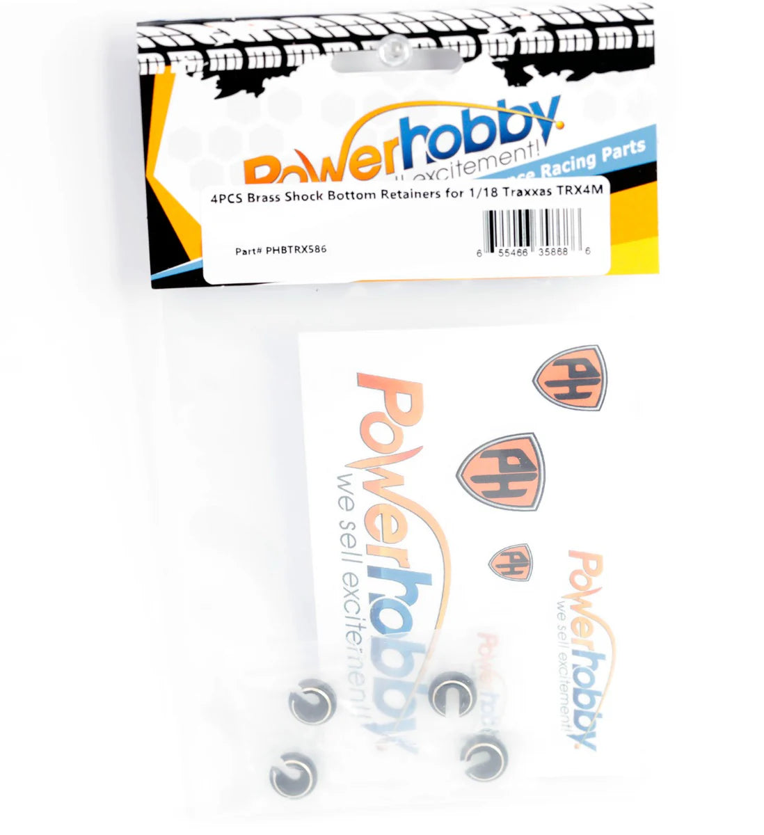 Powerhobby Brass Lower Shock Retainer (4) FOR Traxxas TRX-4M TRX4m - Iron City RC Hobbies