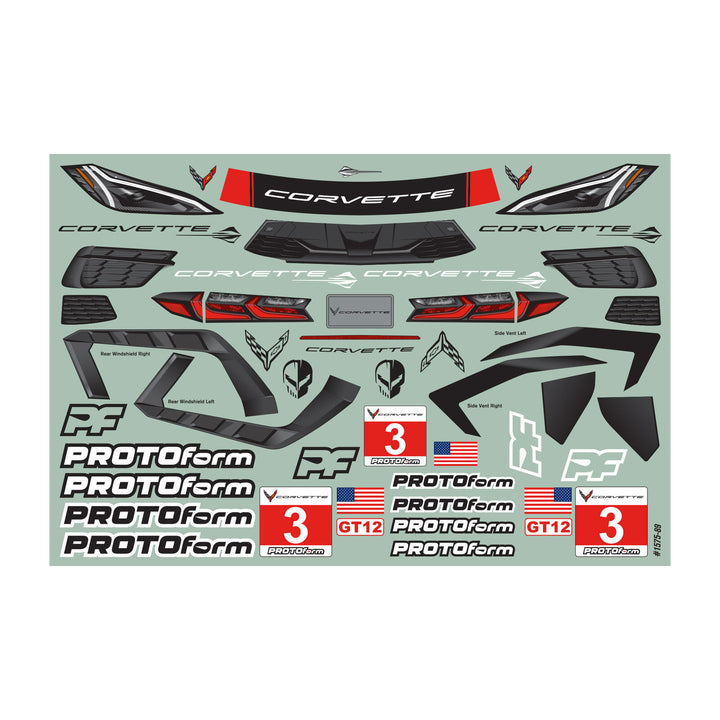 Protoform 1/12 Chevrolet Corvette C8 Clear Body: GT12