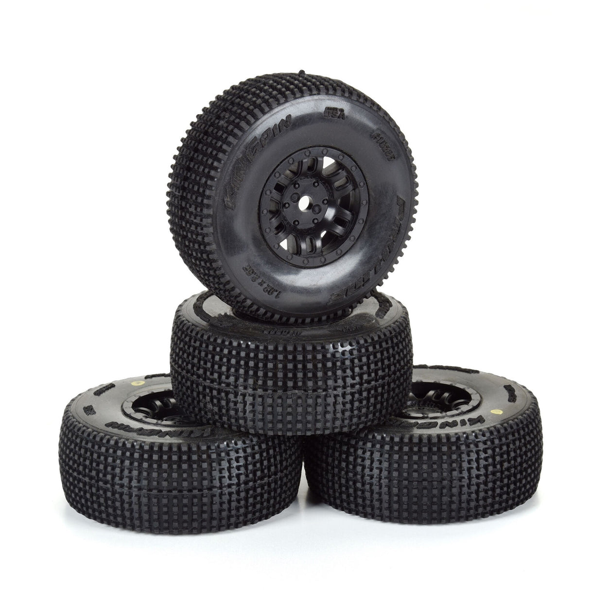 Pro-Line Racing 1/16 King Pin Front/Rear Tires MTD 12mm Black Split Six (4): MOJAVE GROM