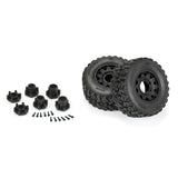 Proline 1/10 Jaeger HP BELTED F/R 2.8" MT Tires MTD 12mm/14mm Black Raid (2)