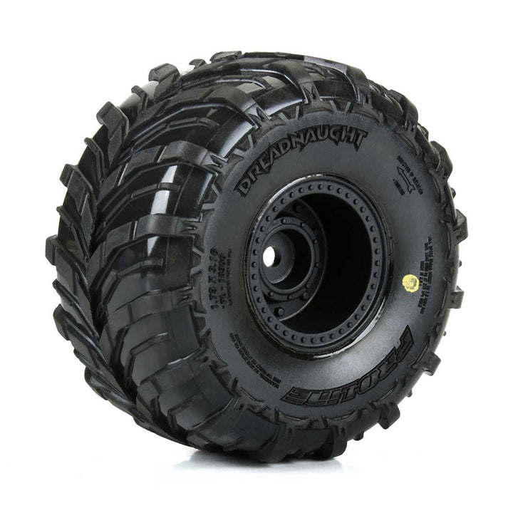 Dreadnaught Mounted Black Wheel F/R (4) for ARRMA GORGON/QUAKE GROM