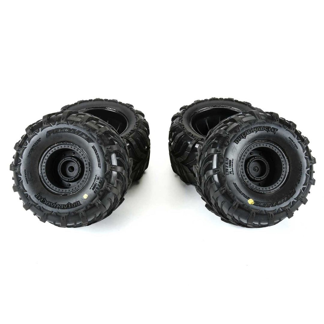 Dreadnaught Mounted Black Wheel F/R (4) for ARRMA GORGON/QUAKE GROM