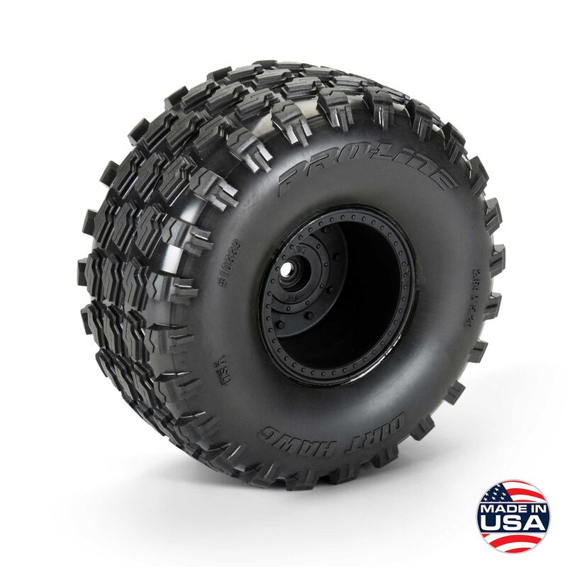 Pro-Line Racing 1/10 Dirt Hawg 2.0 F/R 2.6" MT Tires Mounted ARRMA Stock Wheel Black (2): ARRMA QUAKE & GORGON