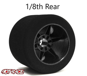 Hot Race 1:8 Rear Tires - Carbon Wheels (35 Shore) - Iron City RC Hobbies