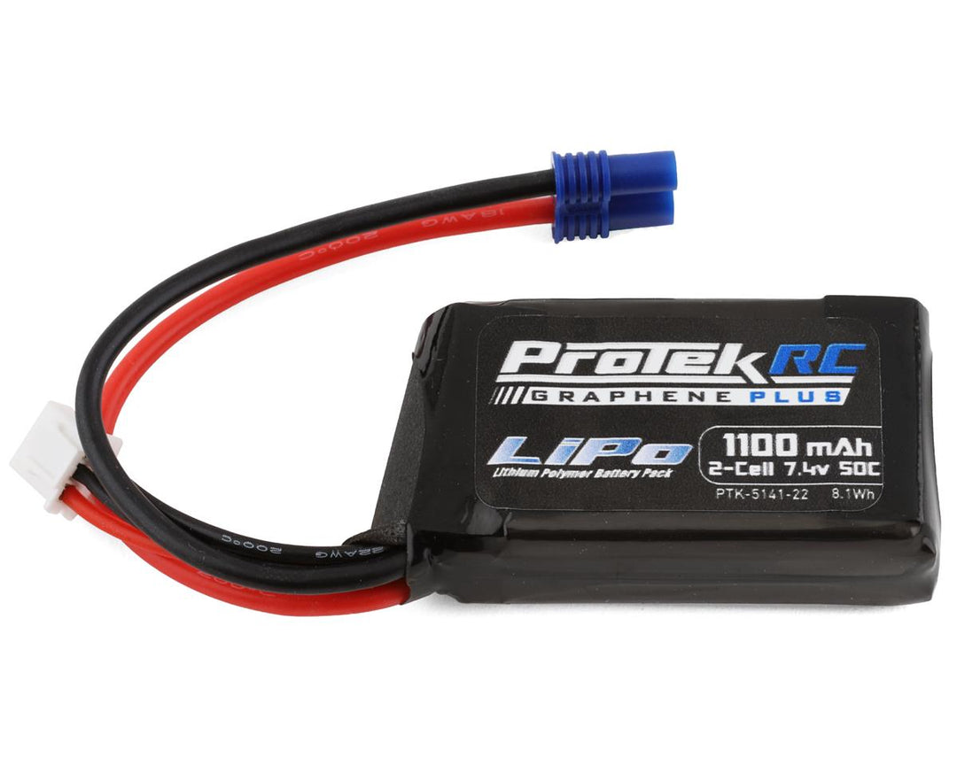ProTek RC 2S 50C 1100mAh Losi Mini T/B & JRX2 LiPo Battery w/EC2 Connector - Iron City RC Hobbies