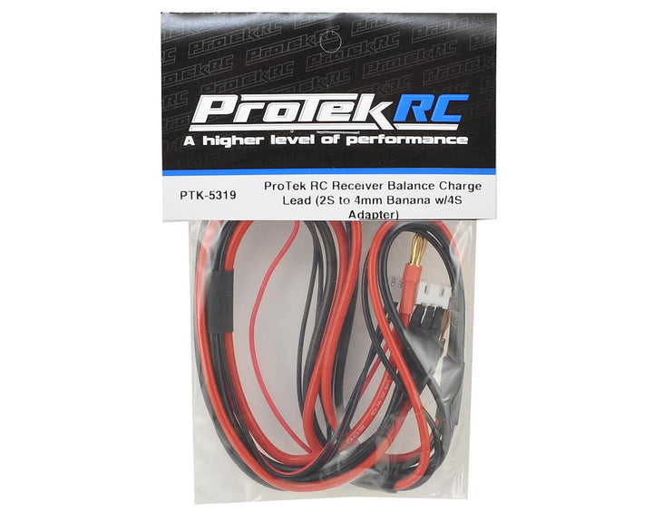 ProTek RC Receiver Balance Charge Lead (2S to 4mm Banana w/4S Adapter) - Iron City RC Hobbies