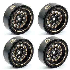 Power Hobby - 1.0" Black Brass Beadlock Crawler Wheels, for, 1/24 Axial SCX24 - Iron City RC Hobbies