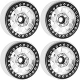 Power Hobby - B1 Aluminum 1.9 Beadlock Wheels 9mm Hubs, Silver, for 1/10 Rock Crawler, 4pcs