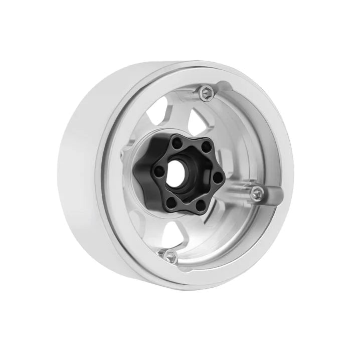 Power Hobby - B1 Aluminum 1.9 Beadlock Wheels 9mm Hubs, Silver, for 1/10 Rock Crawler, 4pcs - Iron City RC Hobbies