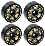 Power Hobby 1:24 Axial SCX24 1.0" Black Brass Beadlock Crawler Wheels