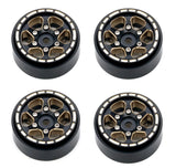 Power Hobby 1:24 Axial SCX24 1.0" Black Brass Beadlock Crawler Wheels