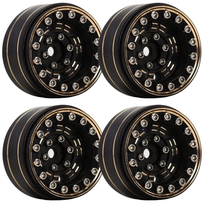 Powerhobby 1.0" Z1 Brass Beadlock Crawler Wheels 1/24 Axial SCX24 Jeep Bronco