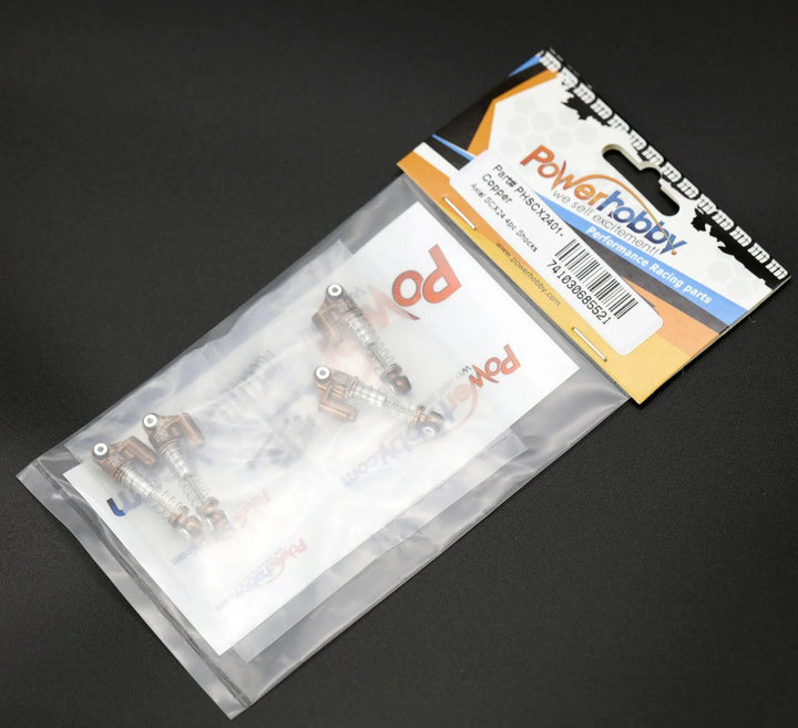 Powerhobby Axial SCX24 C10 JLU Jeep Betty Aluminum Shocks Copper - Iron City RC Hobbies