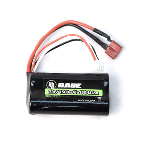 Rage R/C 7.4v, 1500mAh Li-ion Battery: Black Marlin - Iron City RC Hobbies