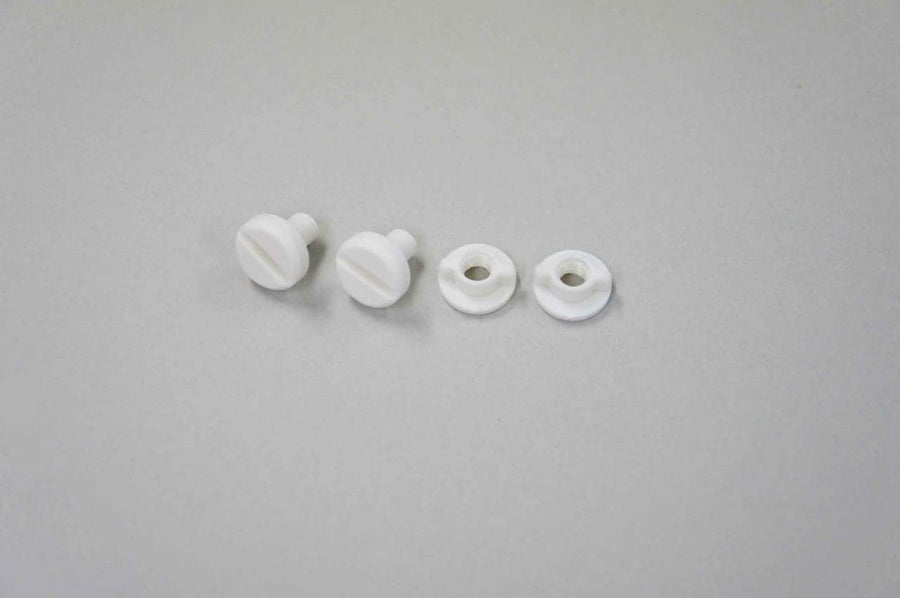 Rear Spoiler Adjusting Screw w/Nut 2ea (White) - Iron City RC Hobbies