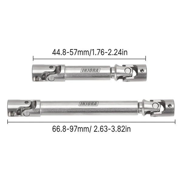 INJORA Steel Front Rear Center Drive Shafts for Axial SCX24 Gladiator Power Wagon