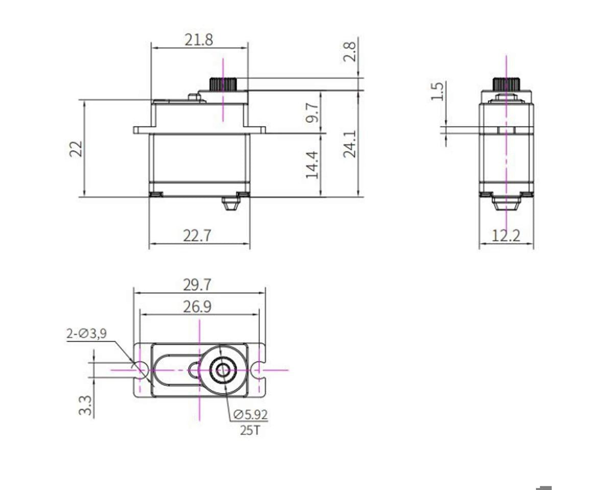 Reefs RC 55Micro Waterproof Metal Gear Digital Micro Servo (HV) For Traxxas (TRX-4/TRX-4M)