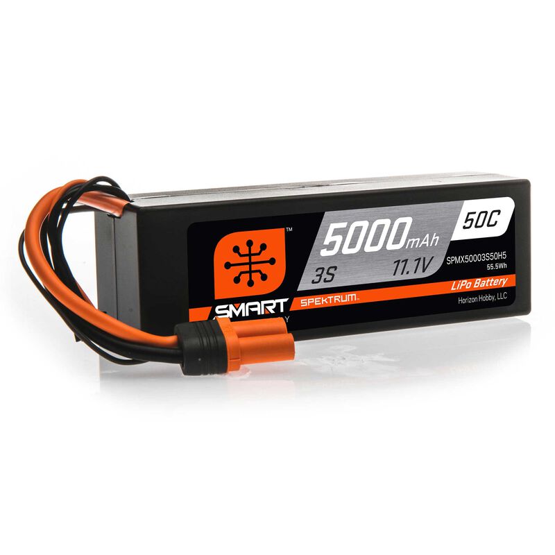 Spektrum 11.1V 5000mAh 3S 50C Smart Hardcase LiPo Battery: IC5 - Iron City RC Hobbies
