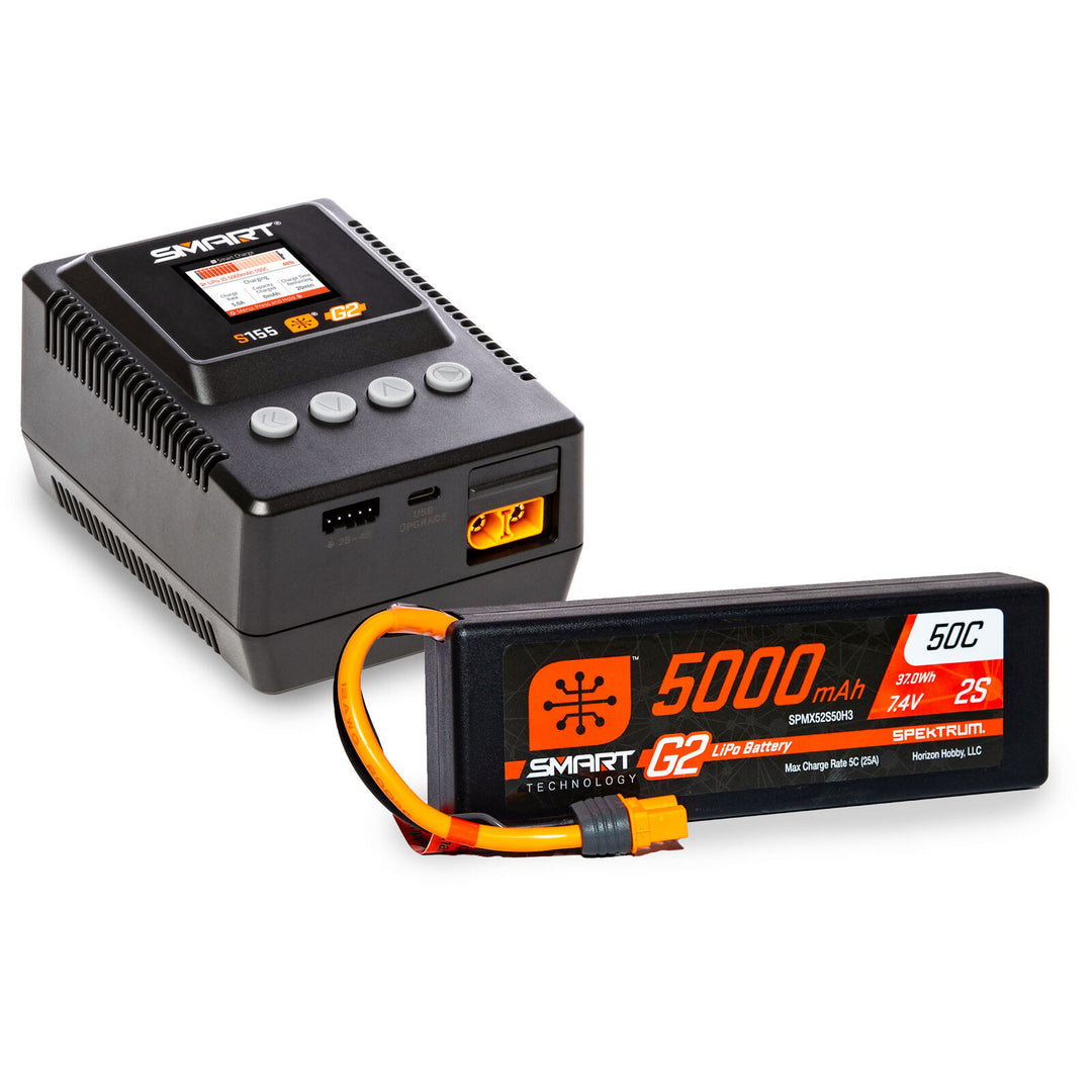 Smart Powerstage Surface Bundle: 5000mAh 2S LiPo Battery IC3 / S155 Charger - Iron City RC Hobbies