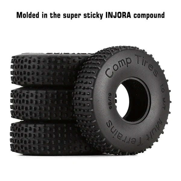 INJORA 1.0" 65*19mm Comp Pin Tires (T2440) (4)