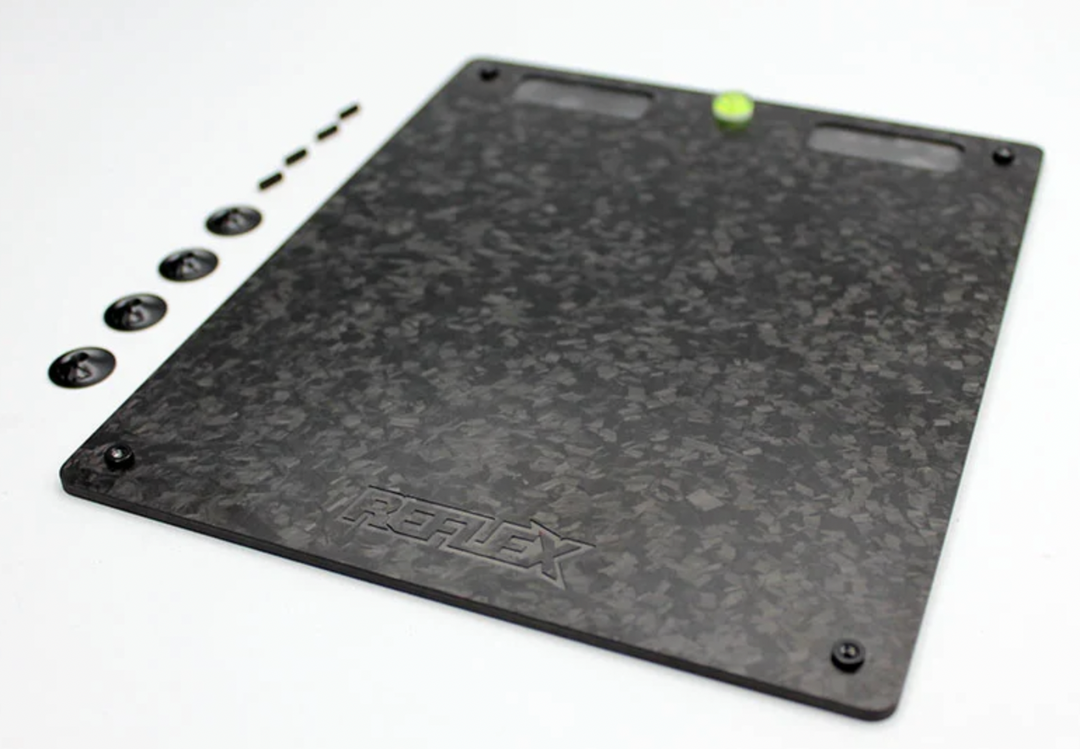 Reflex Racing Forged Carbon Fiber Level Adjustment Set-Up Board (Black) - Iron City RC Hobbies