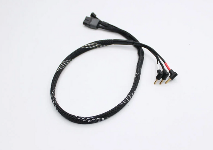 RRE016 Reflex Racing 2mm Bullet Plug Charging Cable - Black and Silver - Iron City RC Hobbies
