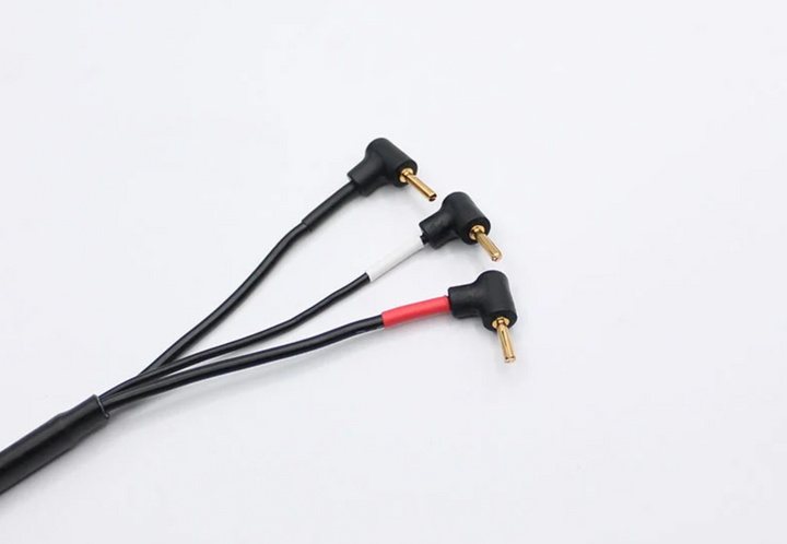 RRE016 Reflex Racing 2mm Bullet Plug Charging Cable - Black and Silver - Iron City RC Hobbies