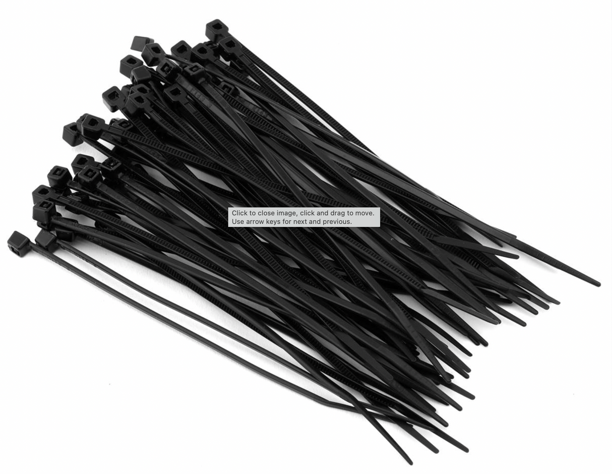 ProTek RC 2x100mm Zip Ties (Black) (50pcs)